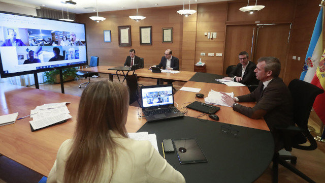 Alfonso Rueda durante a reunión do centro de coordinación operativa Cecop. EFE
