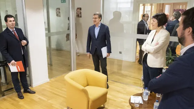 Caballero, Feijóo, Pontón y Gómez Reino, este jueves. EFE