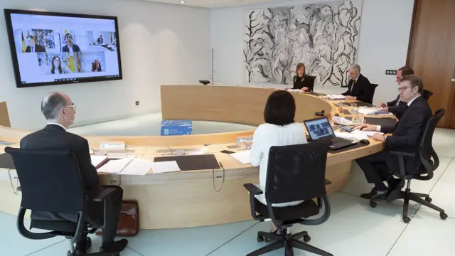 Alberto Núñez Feijóo durante a reunión do consello da Xunta. EFE