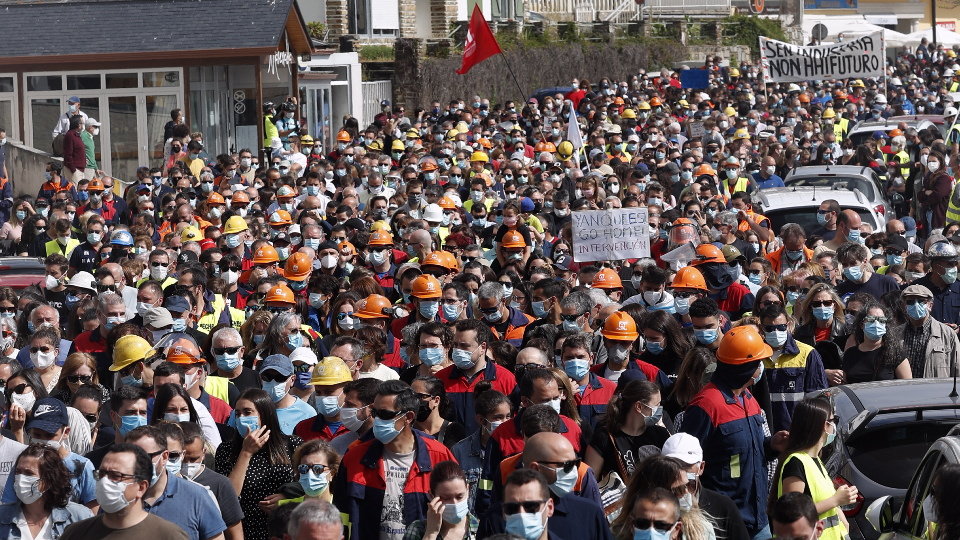 Manifestación en apoyo a los trabajadores de Alcoa. XESÚS PONTE