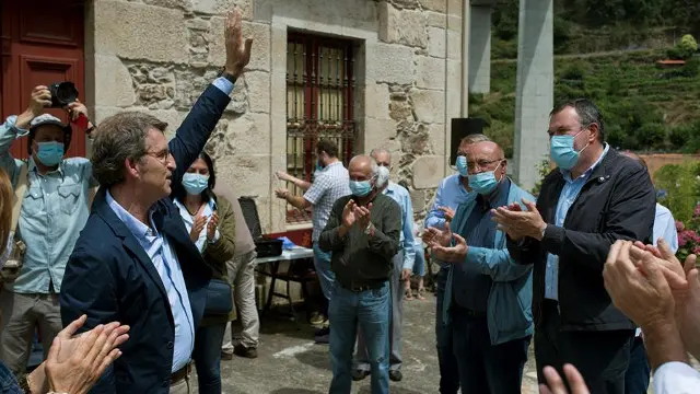 Feijóo, en Os Peares. EFE