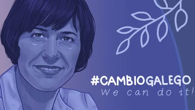 O póster de Ana Pontón presentado este sábado. LIDIA CAO