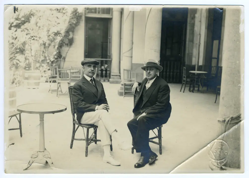 Júlio Dantas e Ramón Cabanillas no balneario de Mondariz