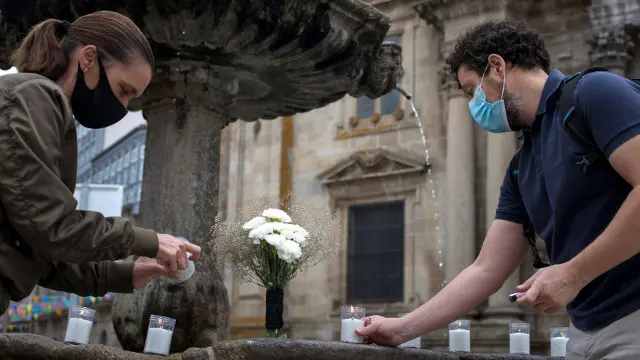 Homenaje a las víctimas de la pandemia en Celanova. BRAIS LORENZO