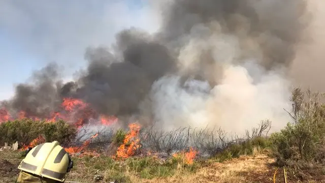 Uno de los tramos afectados por el incendio de Rodeiro. UGT BOMBEROS FORESTALES