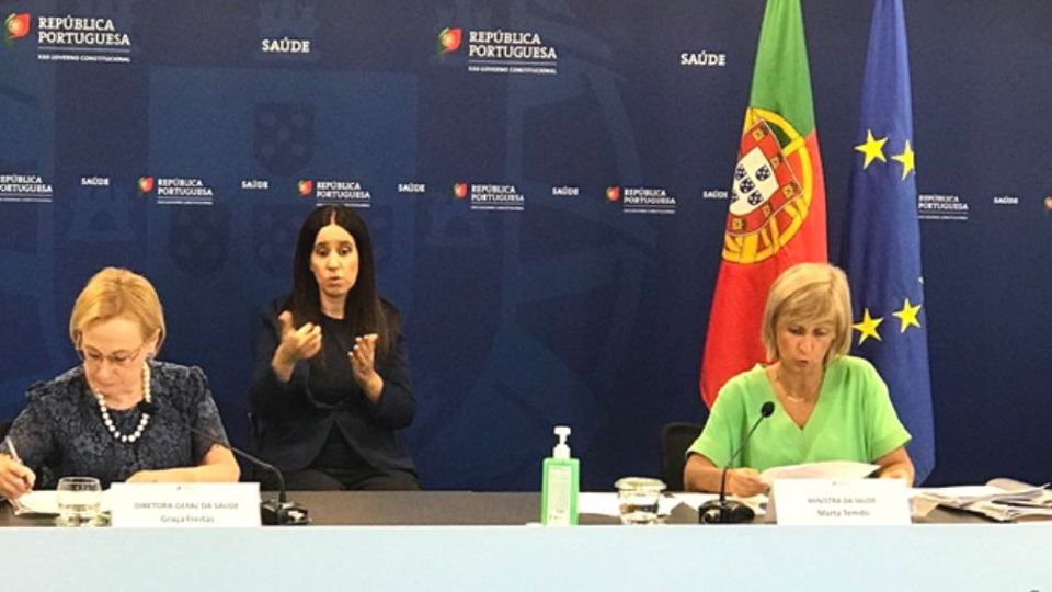 A ministra de Saúde, Marta Temido, na rolda de prensa celebrada este mércores. SAÚDE PORTUGAL