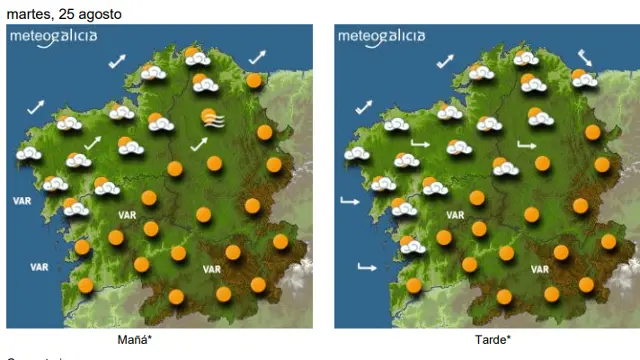 Tiempo martes 25. METEOGALICIA