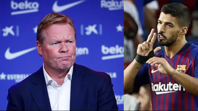 Ronald Koeman y Luis Suárez.AEP