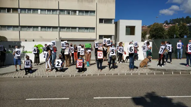 Un momento de la manifestaci&oacute;n en Barreiro. DP