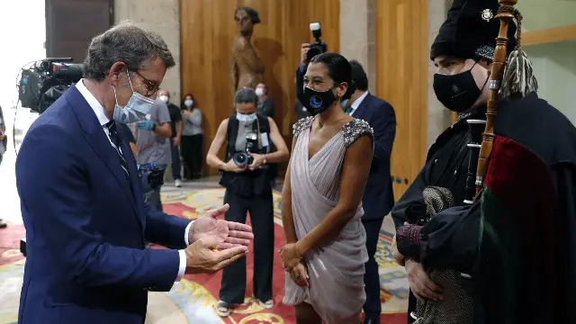 Feijóo, con Lucía Pérez. LAVANDEIRA JR