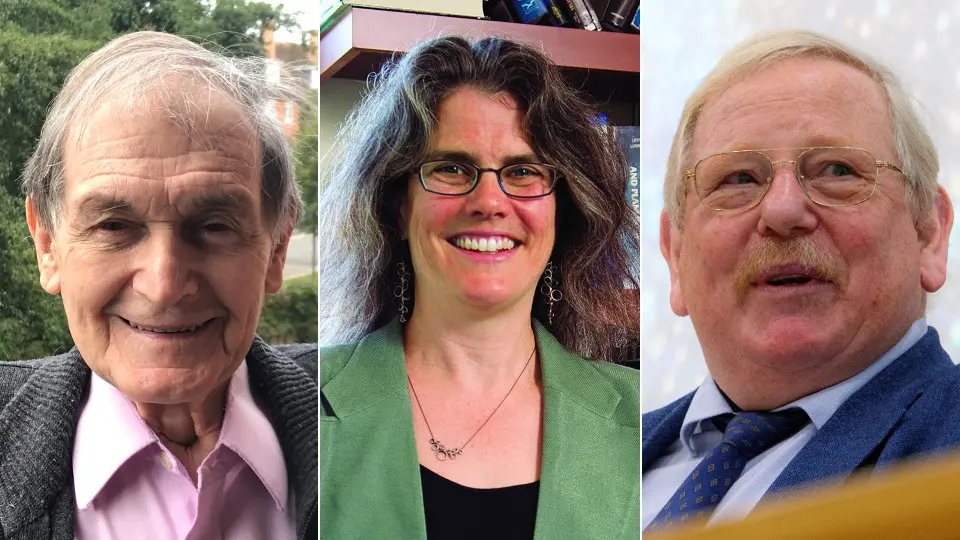 Roger Penrose, Andrea Ghez y Reinhard Genzel. EFE