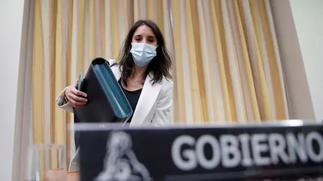 Irene Montero, este miércoles en la comisión parlamentaria. EFE