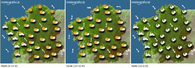 Mapa da previsión do tempo para este domingo. METEOGALICIA