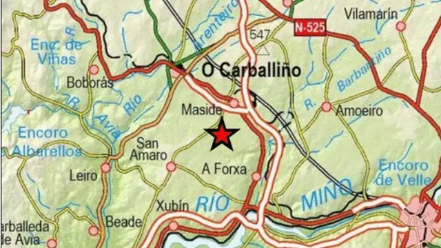 Punto de localización del temblor. IGN
