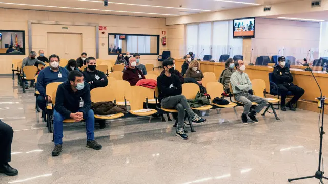 Los acusados de Causa Galiza, en la Audiencia Nacional. FERNANDO VILLAR