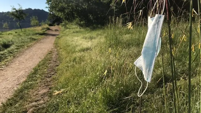 Una mascarilla abandonada. EFE