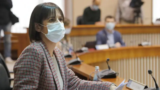 Ana Pontón, hoxe en Santiago. EFE