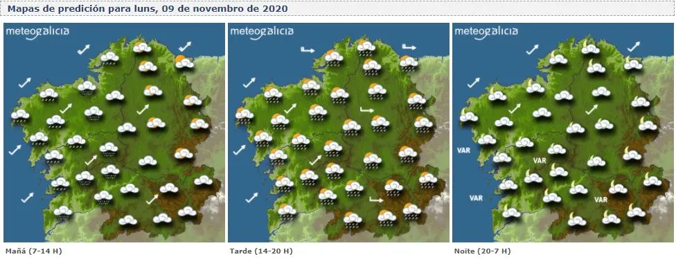 Previsión de MeteoGalicia para este lunes