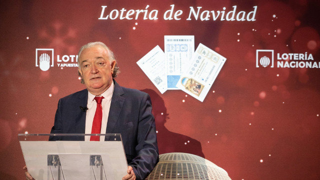 Jesús Huerta, presidente de la Sociedad Estatal de Loterías y Apuestas del Estado, en la presentación del sorteo de Navidad. EFE