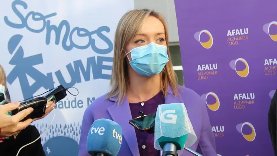 Fabiola García, ante os medios. BRAIS LÓPEZ HORTAS