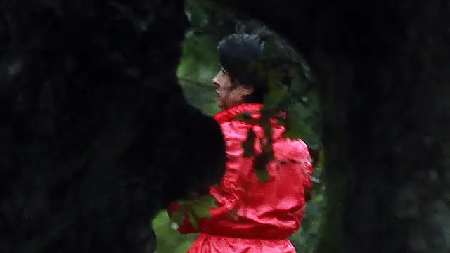 Charo Porto durante el  registro en la finca de Teo.