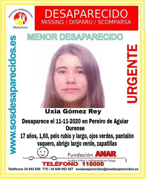 Cartel Uxía Gómez Rey. SOS DESAPARECIDOS
