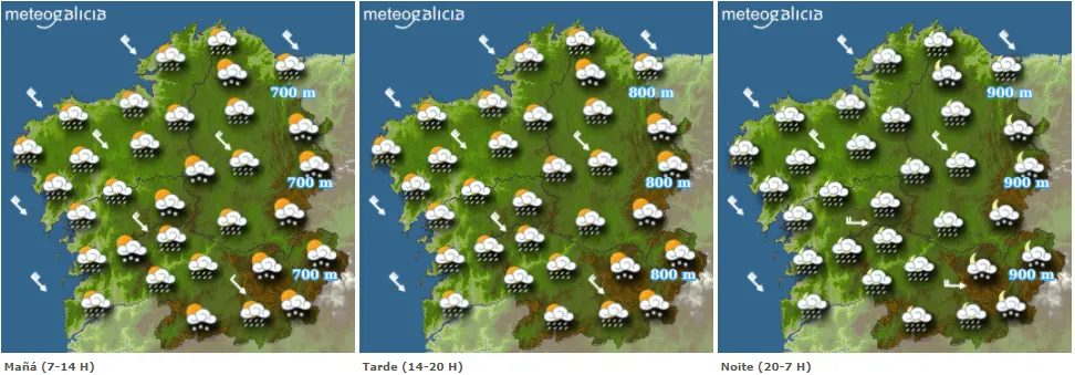 Mapas del tiempo para este sábado. METEOGALICIA