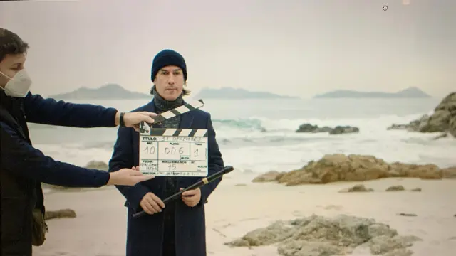 Carlos N&uacute;&ntilde;ez, nun momento da rodaxe do documental. EP