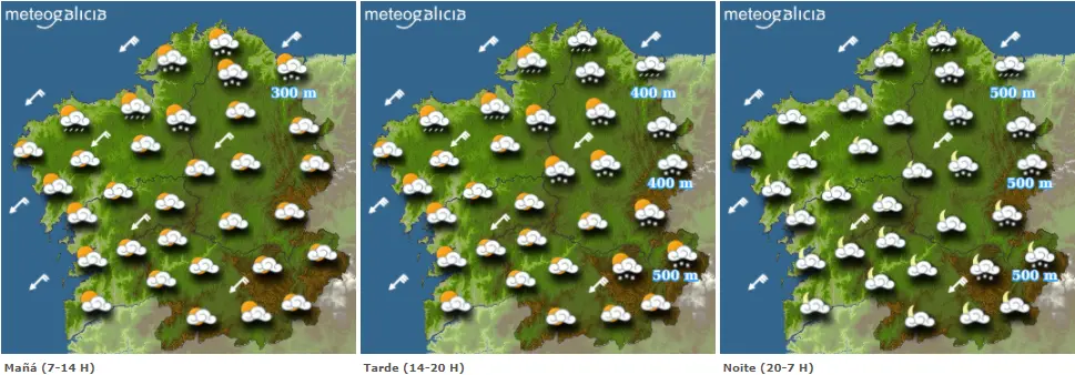 Mapas del tiempo para este sábado. METEOGALICIA