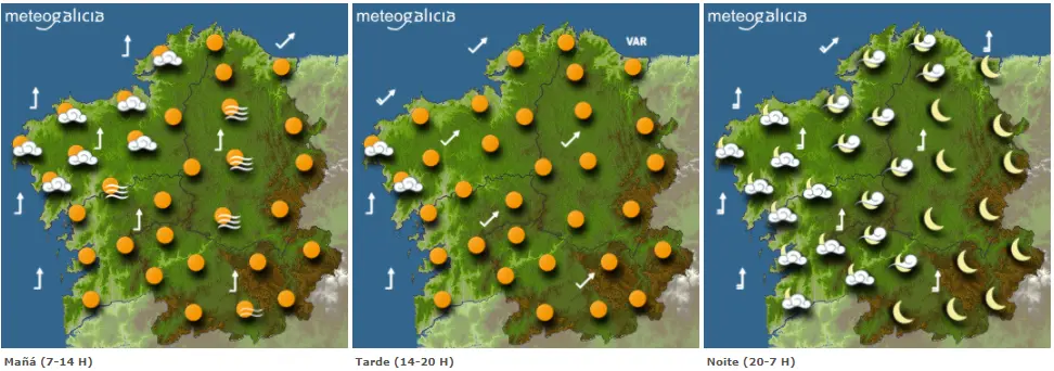 Mapas del tiempo para este lunes. METEOGALICIA