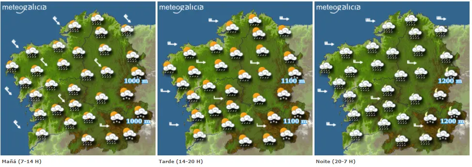 Mapas del tiempo para este viernes. METEOGALICIA