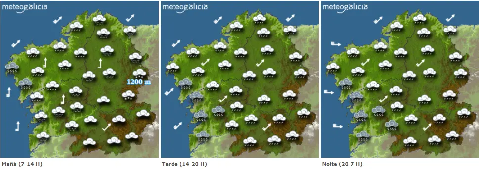 Mapas del tiempo para este domingo. METEOGALICIA