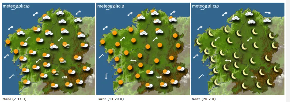 Mapas del tiempo para este sábado. METEOGALICIA