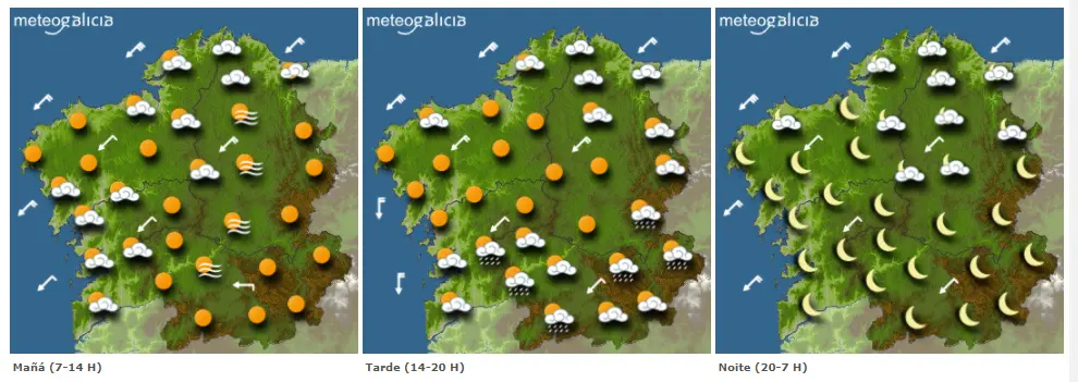 Mapas del tiempo para este viernes. METEOGALICIA