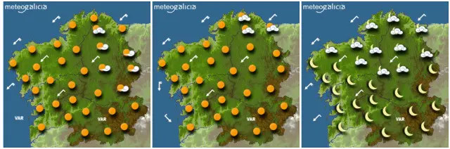 A previsión para este domingo. METEOGALICIA