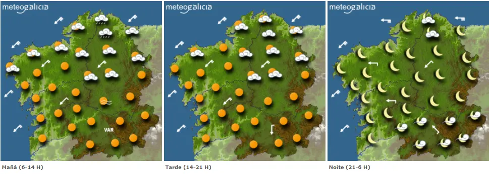 Mapas del tiempo para este martes. METEOGALICIA