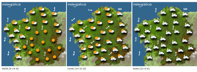 Previsión para este jueves en Galicia. METEOGALICIA