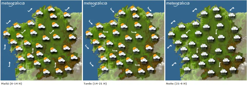 Mapas del tiempo para este sábado. METEOGALICIA