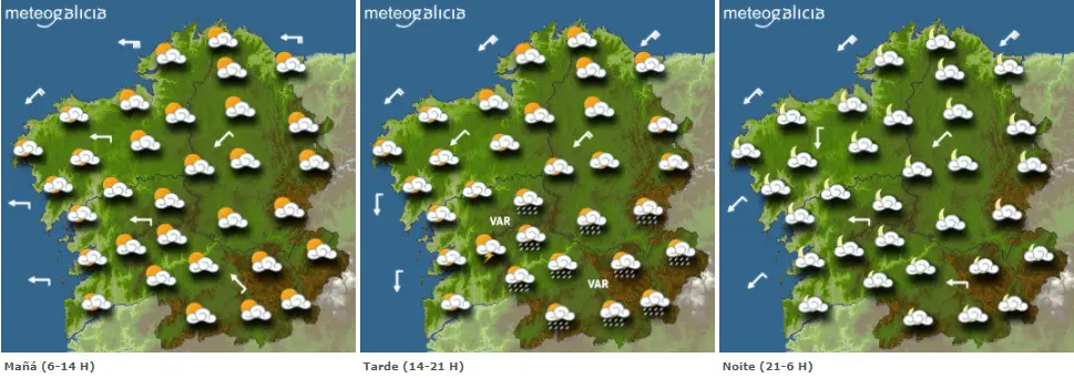 Mapas del tiempo para este miércoles. METEOGALICIA