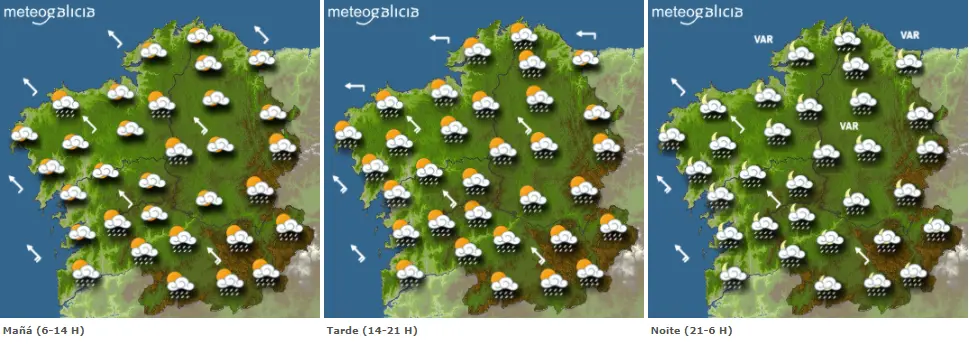 Mapas del tiempo de Galicia para este viernes. METEOGALICIA