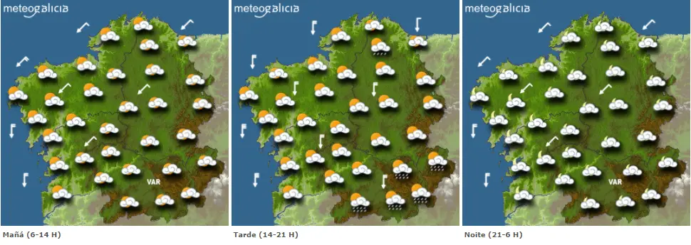 Mapas del tiempo para este mi&eacute;rcoles. METEOGALICIA