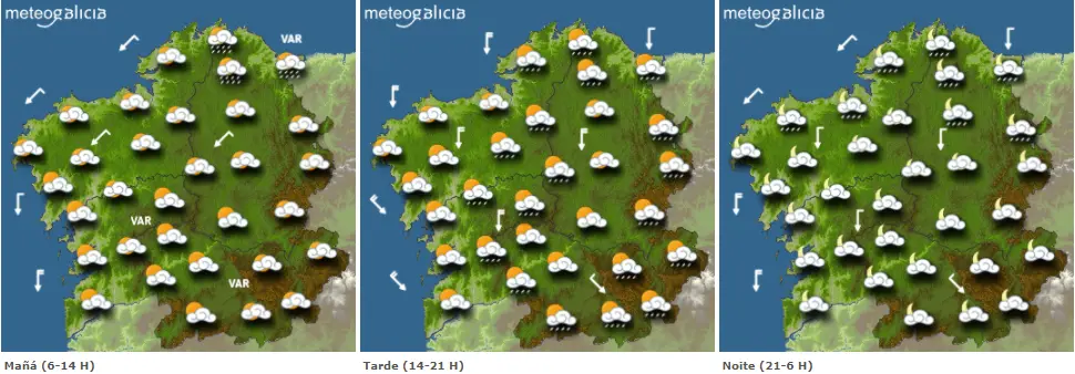 Mapas del tiempo de Galicia para este viernes. METEOGALICIA