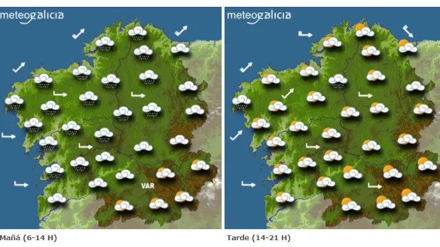 Mapa coa previsi&oacute;n de Meteogalicia