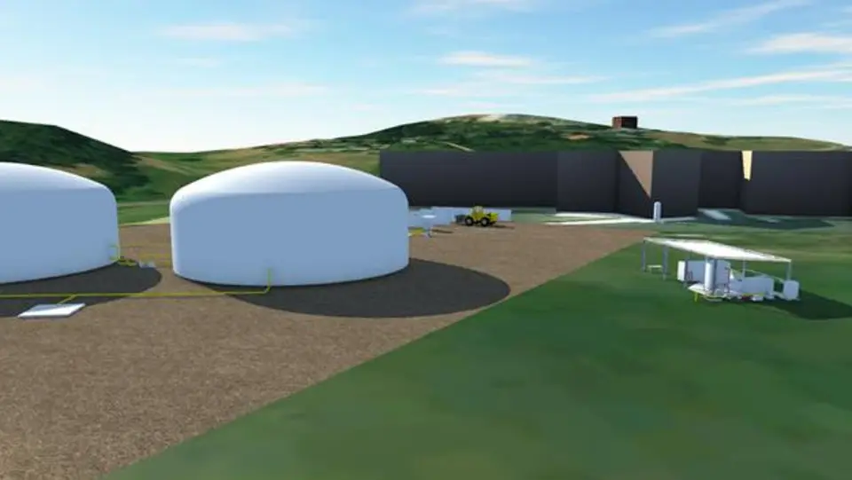 Maqueta de la planta de biogás de Frigoríficos Bandeira.EP