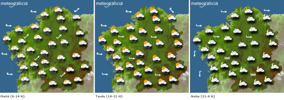Mapas del tiempo para este s&aacute;bado. METEOGALICIA