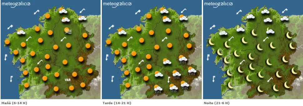Mapas del tiempo para este viernes. METEOGALICIA