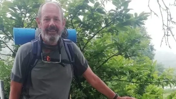 Hervé de Lantivy, en el Camino, en el concello de Paradela. EP