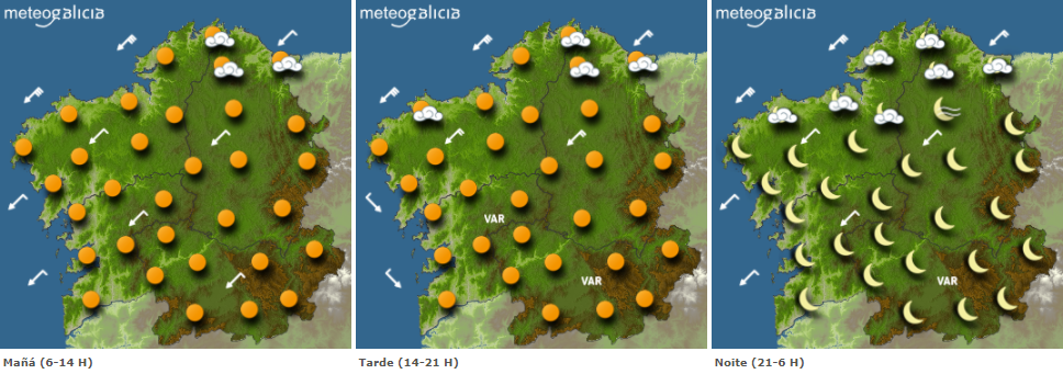 Mapas del tiempo de Galicia para este viernes. METEOGALICIA