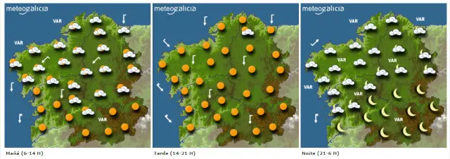 A previsión para este xoves. METEOGALICIA