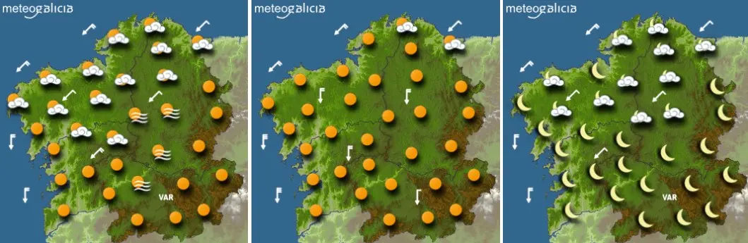 Previsión do tempo para este martes. METEOGALICIA